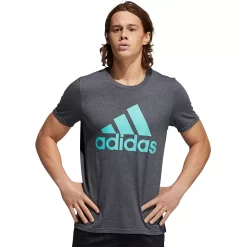 Men's adidas Classic Badge of Sport Tee -Clearance Sales Store 2592871 Dark Gray Heather Mint