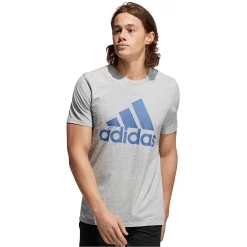 Men's adidas Classic Badge of Sport Tee -Clearance Sales Store 2592871 Gray Heather Crew Blue