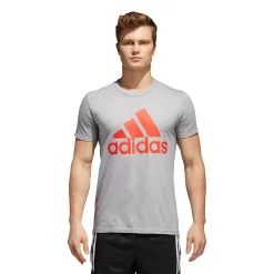 Men's adidas Classic Badge of Sport Tee -Clearance Sales Store 2592871 Medium Gray Red