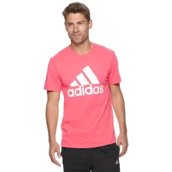 Men's adidas Classic Badge of Sport Tee -Clearance Sales Store 2592871 Prism Pink White