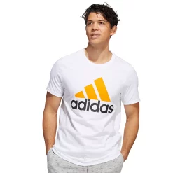 Men's adidas Classic Badge of Sport Tee -Clearance Sales Store 2592871 White Orange