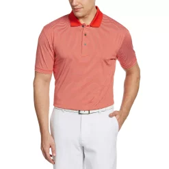 Big & Tall Grand Slam Off Course Regular-Fit Striped Performance Golf Polo -Clearance Sales Store 3114981 Fiery Red