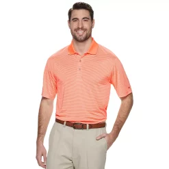 Big & Tall Grand Slam Off Course Regular-Fit Striped Performance Golf Polo -Clearance Sales Store 3114981 Fusion Coral