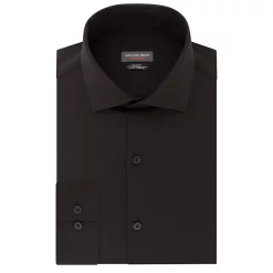 Men's Van Heusen Slim-Fit Traveler Hidden Button-Down Collar Dress Shirt -Clearance Sales Store 3117049 Black