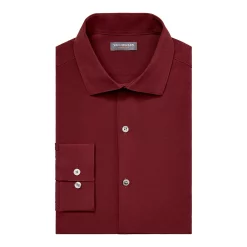 Men's Van Heusen Slim-Fit Traveler Hidden Button-Down Collar Dress Shirt -Clearance Sales Store 3117049 Merlot