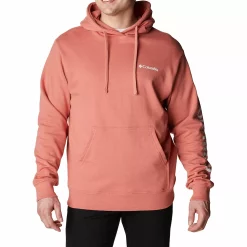 Men's Columbia Viewmont II Logo Graphic Hoodie -Clearance Sales Store 3227611 Dark Coral