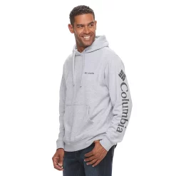 Men's Columbia Viewmont II Logo Graphic Hoodie -Clearance Sales Store 3227611 Gray Heather