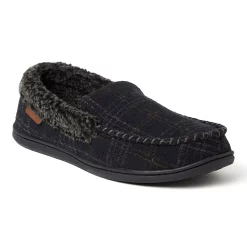 Men's Dearfoams Eli Microsuede Moccasin Slippers -Clearance Sales Store 3427390 Navy Plaid