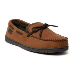 Men's Dearfoams Toby Microsuede Moccasin Slippers with Whipstitch -Clearance Sales Store 3427492 Chestnut
