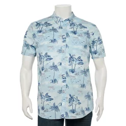 Big & Tall Sonoma Goods For Life® Poplin Button-Down Shirt -Clearance Sales Store 3974513 Blue Tiger Print
