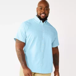 Big & Tall Sonoma Goods For Life® Poplin Button-Down Shirt -Clearance Sales Store 3974513 Clear Sail