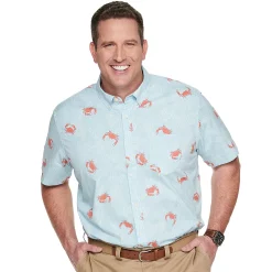 Big & Tall Sonoma Goods For Life® Poplin Button-Down Shirt -Clearance Sales Store 3974513 Crab Toss