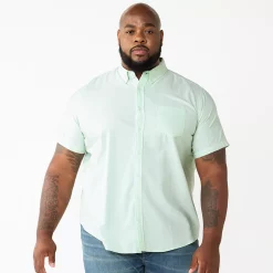 Big & Tall Sonoma Goods For Life® Poplin Button-Down Shirt -Clearance Sales Store 3974513 Green