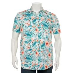 Big & Tall Sonoma Goods For Life® Poplin Button-Down Shirt -Clearance Sales Store 3974513 White Tropical Print