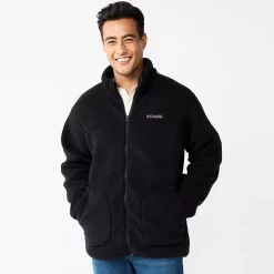 Men's Columbia Rugged Ridge II Sherpa Fleece Jacket -Clearance Sales Store 4217685 Black