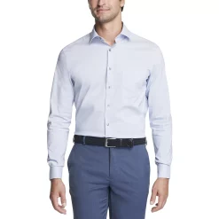 Men's Van Heusen Regular-Fit Stain Shield Spread-Collar Dress Shirt -Clearance Sales Store 4227846 Blue Silver