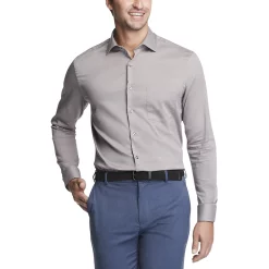 Men's Van Heusen Regular-Fit Stain Shield Spread-Collar Dress Shirt -Clearance Sales Store 4227846 Steel