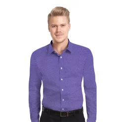 Men's Nick Graham Traveler Collection Performance Modern-Fit Stretch Dress Shirt -Clearance Sales Store 4299763 Purple Dot Print