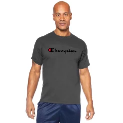 Big & Tall Champion® Modern-Fit Logo Tee -Clearance Sales Store 4397460 Charcoal Heather