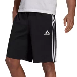 Men's adidas 3-Stripe Jersey Shorts -Clearance Sales Store 4485657 Black White