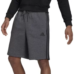 Big & Tall adidas 3-Stripe Fleece Shorts -Clearance Sales Store 4650226 Dark Gray Heather