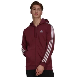 Men's adidas Essential Full-Zip Fleece Hoodie -Clearance Sales Store 4883022 Victory Crimson