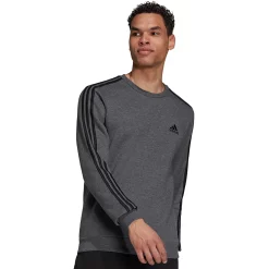 Men's adidas Essential Fleece Crew Sweatshirt -Clearance Sales Store 4884390 Dark Gray Black