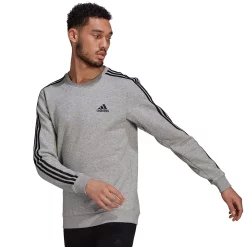 Men's adidas Essential Fleece Crew Sweatshirt -Clearance Sales Store 4884390 Medium Gray Black