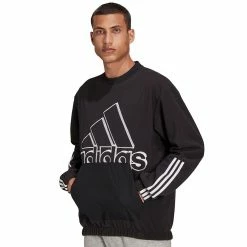 Men's adidas Brand Love Polar Fleece Sweatshirt -Clearance Sales Store 4884597 Black White