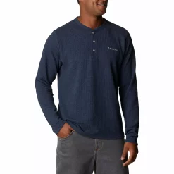 Men's Columbia Pine Peak Waffle Henley -Clearance Sales Store 4898094 Collegiate Navy