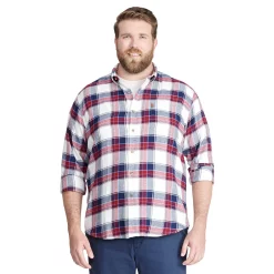 Big & Tall IZOD Classic-Fit Plaid Flannel Button-Down Shirt