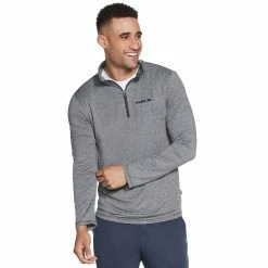 Men's Skechers® Skech Air 1/4 Zip -Clearance Sales Store 4981374 Black White Heather