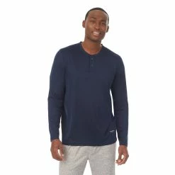 Men's Cuddl Duds® Far-Infrared Enhance Pajama Henley 12 Men's Cuddl Duds® Far-Infrared Enhance Pajama Henley -Clearance Sales Store 4988577 Navy