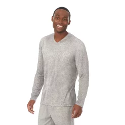 Men's Cuddl Duds® Far-Infrared Enhance Pajama V-Neck Tee 12 Men's Cuddl Duds® Far-Infrared Enhance Pajama V-Neck Tee -Clearance Sales Store 4988584 Grey Heather