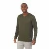 Men's Cuddl Duds® Far-Infrared Enhance Pajama V-Neck Tee -Clearance Sales Store 4988584 Olive