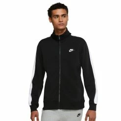 Men's Nike Brushed-Back Track Jacket -Clearance Sales Store 4992655 Black White