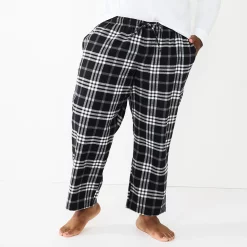 Big & Tall Sonoma Goods For Life® Flannel Pajama Pants -Clearance Sales Store 5001697 Black Windowpane