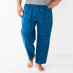 Big & Tall Sonoma Goods For Life® Flannel Pajama Pants -Clearance Sales Store 5001697 Blue Winter Sports