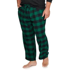 Big & Tall Sonoma Goods For Life® Flannel Pajama Pants -Clearance Sales Store 5001697 Green Buffalo Check