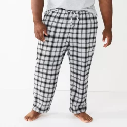 Big & Tall Sonoma Goods For Life® Flannel Pajama Pants -Clearance Sales Store 5001697 Grey Heather Plaid