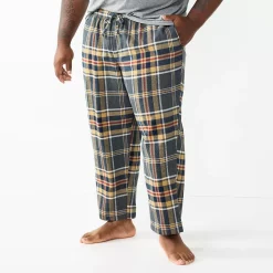 Big & Tall Sonoma Goods For Life® Flannel Pajama Pants -Clearance Sales Store 5001697 Grey Navy Plaid