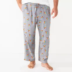 Big & Tall Sonoma Goods For Life® Flannel Pajama Pants -Clearance Sales Store 5001697 Grey Pride Flags