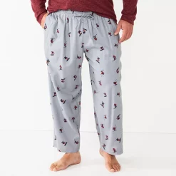 Big & Tall Sonoma Goods For Life® Flannel Pajama Pants -Clearance Sales Store 5001697 Grey Skiers