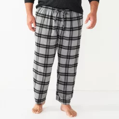 Big & Tall Sonoma Goods For Life® Flannel Pajama Pants -Clearance Sales Store 5001697 Heather Grey Check