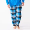 Big & Tall Sonoma Goods For Life® Crewneck Tee & Flannel Pants Sleep Set -Clearance Sales Store 5004620 Blue Plaid