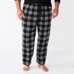 Big & Tall Sonoma Goods For Life® Microfleece Sleep Pants -Clearance Sales Store 5010901 Big Black Plaid