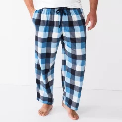 Big & Tall Sonoma Goods For Life® Microfleece Sleep Pants -Clearance Sales Store 5010901 Blue Multi Check