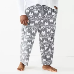 Big & Tall Sonoma Goods For Life® Microfleece Sleep Pants -Clearance Sales Store 5010901 Gray Fair Isle