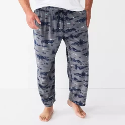 Big & Tall Sonoma Goods For Life® Microfleece Sleep Pants -Clearance Sales Store 5010901 Grey Mountain Wolves