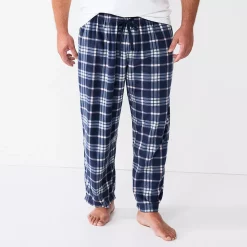 Big & Tall Sonoma Goods For Life® Microfleece Sleep Pants -Clearance Sales Store 5010901 Navy Pink Pop Plaid